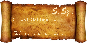 Siroki Szilveszter névjegykártya